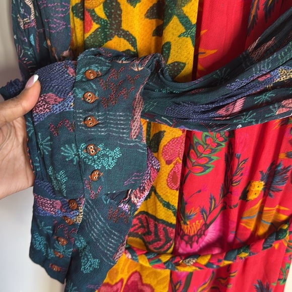 NEW FARM RIO Mixed Prints Button Down Maxi Dress In Mix Print Large - Picture 12 of 16